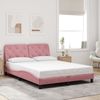 vidaXL Bettgestell mit LED ohne Matratze Rosa 140x190 cm Samt 3213854 Bild 4