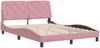 vidaXL Bettgestell mit LED ohne Matratze Rosa 140x190 cm Samt 3213854 Bild 3