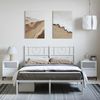 Doppelbett, Bettgestell Modernen mit Kopfteil Metall Weiß 150x200 cm d733e Bild 4