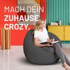 Lumaland 'Flexi Comfort' Sitzsack, Medium, 142 x 84 cm, Dunkelgrau Bild 3
