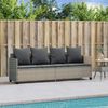 vidaXL Sonnenliege mit Kissen Hellgrau Poly Rattan 368349 Bild 3