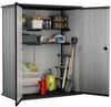 Dmora Gartenschrank Digby, Gartenmöbel, Mehrzweck-Gartenschrank, Container für Balkon oder Garage, 140x74 h170 cm, Grau Bild 4