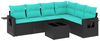 vidaXL 7-teiliges Gartensofa-Set mit Kissen, schwarzes Polyrattan 3220216 Bild 2
