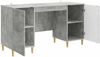 vidaXL Schreibtisch mit Tür Betongrau 142,5 x 50 x 75 cm Holzwerkstoff 3414597 Bild 3