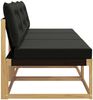vidaXL Outdoor Mittelsofa Massives Akazienholz und Textilene Weiß 901651 Bild 5