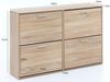 Schuhschrank WL5.828 Modern 120 x 81 x 24 cm Holz Schuhregal Sonoma 4 Fächer, Schuhkommode Flurschrank mit Ablage, Design Schuhkipper Schuhaufbewahrung, Flurkommode für Schuhe Hoch Bild 4