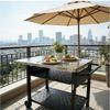 GarveeMore Beistelltisch Outdoor Grill Cart mit drei Regal Pizza Ofen Tisch Bild 2