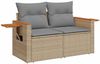 vidaXL 8-tlg. Garten-Sofagarnitur mit Kissen Beige Poly Rattan Akazie 3327573 Bild 4