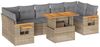 vidaXL 8-tlg. Garten-Sofagarnitur mit Kissen Beige Poly Rattan Akazie 3327573 Bild 2