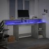 vidaXL LED-Schreibtisch Betongrau 200x55x91 cm Holzwerkstoff 3309441 Bild 4