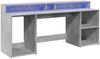 vidaXL LED-Schreibtisch Betongrau 200x55x91 cm Holzwerkstoff 3309441 Bild 5