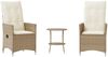 vidaXL 3-tlg. Bistro-Set mit Kissen Beige Poly Rattan 365655 Bild 2