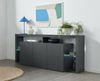 Dmora Kommode Andale, 3-türiges Wohnzimmer-Buffet, Wohnzimmer-Kommode, modernes Kommode, 100 % Made in Italy, 200 x 40 x 80 cm, Anthrazit Bild 2