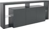 Dmora Kommode Andale, 3-türiges Wohnzimmer-Buffet, Wohnzimmer-Kommode, modernes Kommode, 100 % Made in Italy, 200 x 40 x 80 cm, Anthrazit Bild 5