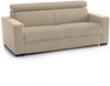 Dmora 3-Sitzer festes Sofa Matrice, Sofa aus gepolstertem Stoff, verstellbare Kopfstützen und Standardarmlehnen, 100 % Made in Italy, 220 x 95 x 85 cm, Beige Bild 4