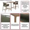 Set Bartisch + 2x Barhocker HWC-Q12, Barstuhl Stehtisch, Polyrattan Olefin (210 g/m²) ~ weiß Bild 2