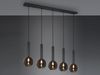 Pendelleuchte CLAYTON 5-flammig lang mit Rauchglas Glaskugeln, Breite 115cm Bild 3