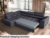 MEBLINI Schlafcouch mit Bettkasten - MALIBA - 277x203x63cm Links - Dunkelgrau Samt - Ecksofa mit Schlaffunktion - Sofa mit Relaxfunktion und Kopfstützen - Couch L-Form - Eckcouch - Wohnlandschaft Bild 5
