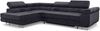 MEBLINI Schlafcouch mit Bettkasten - MALIBA - 277x203x63cm Links - Dunkelgrau Samt - Ecksofa mit Schlaffunktion - Sofa mit Relaxfunktion und Kopfstützen - Couch L-Form - Eckcouch - Wohnlandschaft Bild 2