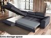 MEBLINI Schlafcouch mit Bettkasten - MALIBA - 277x203x63cm Links - Dunkelgrau Samt - Ecksofa mit Schlaffunktion - Sofa mit Relaxfunktion und Kopfstützen - Couch L-Form - Eckcouch - Wohnlandschaft Bild 4