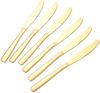 6er Set goldene Tafelmesser aus hochwertigem Edelstahl - Modern & Elegant Bild 1