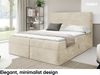 MEBLINI Boxspringbett mit Bettkasten - 200x200 - H4/Beige Cordstoff - TALIA - Gepolstert Doppelbett mit Matratze und Topper - Polsterbett mit Stauraum - Bett mit Kopfteil - Stauraumbett Bild 3