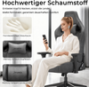 Gaming-Stuhl mit luxuriösem Wildlederimitat – ergonomisch, großzügige Sitzfläche, verstellbare Rückenlehne 90°–135°, 3D-Armlehnen,Grau Bild 5