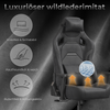 Gaming-Stuhl mit luxuriösem Wildlederimitat – ergonomisch, großzügige Sitzfläche, verstellbare Rückenlehne 90°–135°, 3D-Armlehnen,Grau Bild 3