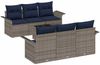 vidaXL Garten-Sofa-Set mit Kissen mit Kissen 7 pcs Grau und Marineblau 3353924 Bild 2