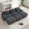 Modulares Ecksofa 75cm×298cm×178cm in Grau aus Cordstoff – rahmenlos, mit 32D-Schaum und geschwungenen Armlehnen Bild 3