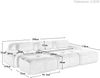 Modulares Ecksofa 75cm×298cm×178cm in Grau aus Cordstoff – rahmenlos, mit 32D-Schaum und geschwungenen Armlehnen Bild 4
