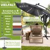 tillvex Alu Ampelschirm Anthrazit LED Solar Ø 300 cm mit Kurbel | Sonnenschirm mit An-/Ausschalter | Gartenschirm UV-Schutz Aluminium | Kurbelschirm mit Ständer Marktschirm wasserdicht Bild 5