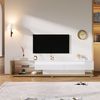 Eleganter TV-Schrank in Hochglanzweiß mit Holzfarben – 170 x 36 x 38 cm, LED-Beleuchtung, Stauraum, 170 x 36 x 38 cm, Weiß Bild 3