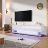 Eleganter TV-Schrank in Hochglanzweiß mit Holzfarben – 170 x 36 x 38 cm, LED-Beleuchtung, Stauraum, 170 x 36 x 38 cm, Weiß Bild 2