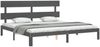 vidaXL Massivholzbett mit Kopfteil Grau 200x200 cm 3193553 Bild 4