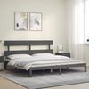 vidaXL Massivholzbett mit Kopfteil Grau 200x200 cm 3193553 Bild 3
