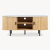 Fernsehschrank Tvedestrand 140x40x55 cm Bambus Marmorweiß/Natur [en. casa] Bild 5