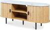Fernsehschrank Tvedestrand 140x40x55 cm Bambus Marmorweiß/Natur [en. casa] Bild 4