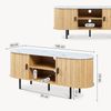 Fernsehschrank Tvedestrand 140x40x55 cm Bambus Marmorweiß/Natur [en. casa] Bild 4