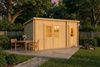 Alpholz Pultdach Gartenhaus Maria mit Anbau Gartenhaus aus Holz Holzhaus mit 40 mm Wandstärke Blockbohlenhaus mit Montagematerial Bild 3