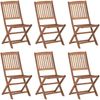 vidaXL Klappbare Gartenstühle 6 Stk. mit Kissen Massivholz Akazie 3065501 Bild 2
