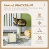 Kratzbaum Kompakt Mit Sisalbrücke & Spielball - Kleiner Katzenbaum Aktivitätszentrum Mit Plüschbezug, Für Katzen Bis 4kg, Grau Bild 2