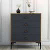 Dmora Kommode Molly, Mehrzweckkommode, Schlafzimmerkommode, Schrank mit Schubladen, 76x40h91 cm, Walnuss und Anthrazit Bild 4