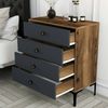 Dmora Kommode Molly, Mehrzweckkommode, Schlafzimmerkommode, Schrank mit Schubladen, 76x40h91 cm, Walnuss und Anthrazit Bild 5