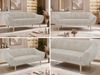 Sofa, Wohnzimmersofa PIRS 3, Skandinavisches Sofa 3-Sitzer, Sofa mit Wellenfederung, Buche Füße, Breite 180 cm Hoher Sitzkomfort - Beige Cord Bild 2