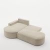 Ecksofa Schlafsofa Sofa VENEDIG Stoff Arena Beige Ottomane Links Bild 3