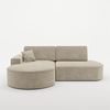 Ecksofa Schlafsofa Sofa VENEDIG Stoff Arena Beige Ottomane Links Bild 2