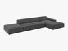 Micadoni Ecksofa Jodie 5-Sitzer Rechts Samt Bluvel Grau Bild 2
