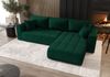 Ecksofa Schlafsofa CAMILA Stoff Monolith Grün Ottomane Rechts Bild 2