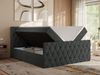 Boxspringbett mit gesteppter Front und Kopfteil, Multipocket-Matratze, zwei Bettkästen - MIREN DUO - 160 x 200 cm - Dunkelgrau Stoff - H3 Bild 3